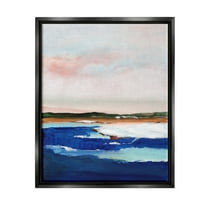 Stupell Industries Distant Land Ocean Waves Painting Painting Jet Black Floating Framed Canvas Print Wall Art, Design by Nikita Jariwala