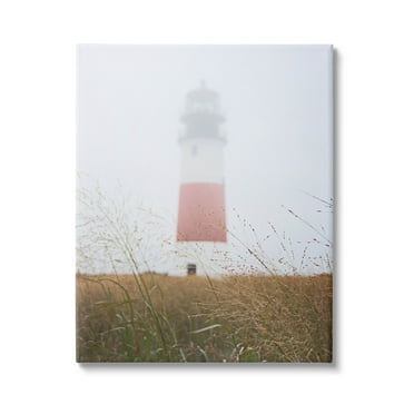 Stupell Industries Distant Lighthouse Foggy Coast Photograph Gallery Wrapped Canvas Print Wall Art, Design by Laura Marshall