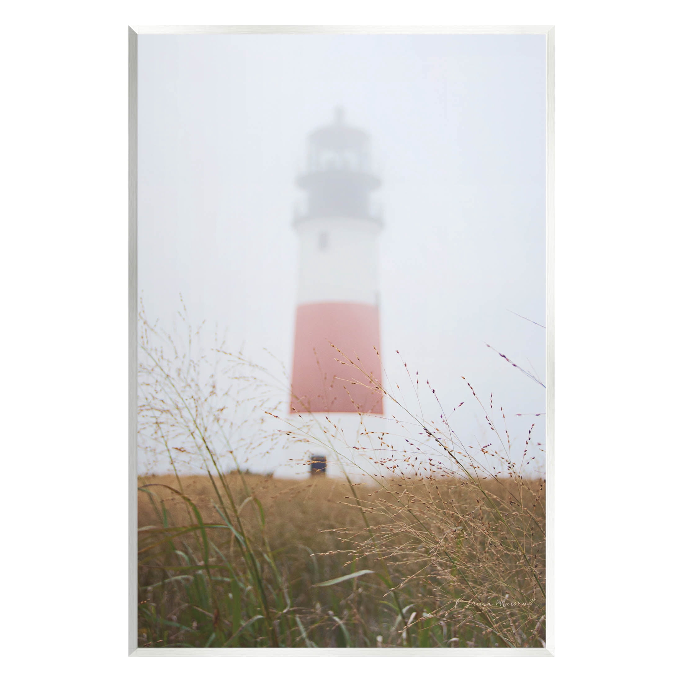 Stupell Industries Distant Lighthouse Foggy Coast Photograph Unframed Art Print Wall Art, Design by Laura Marshall