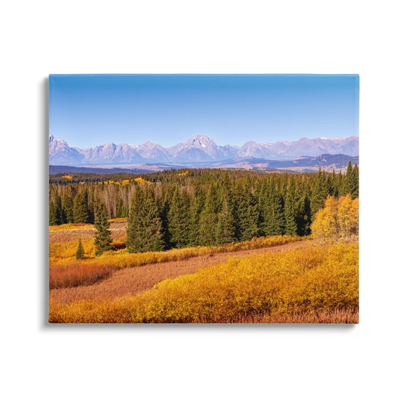 Stupell Industries Distant Mountains Woodland Fields Country Trees Scenery Canvas Wall Art, 20 x 16, Design by Daniel Sproul