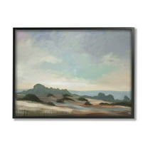 Stupell Industries Distant Ocean Landscape Scenery Painting Black Framed Art Print Wall Art, Design by Liz Jardine