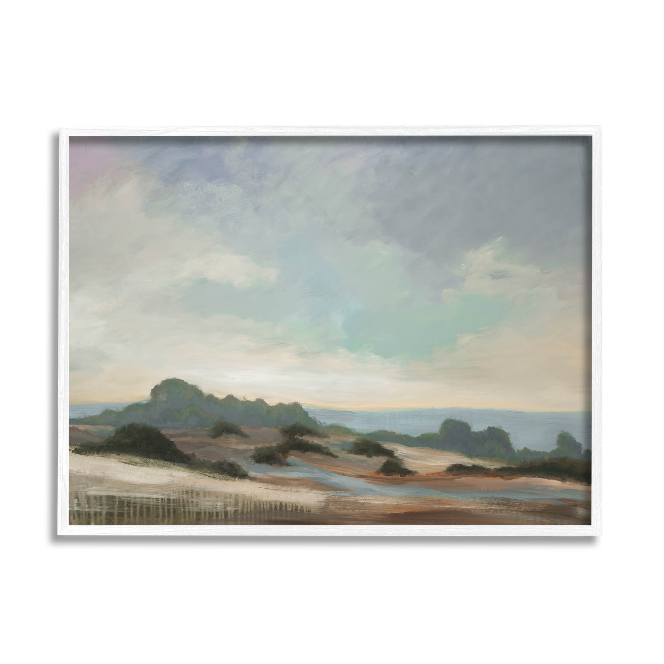 Stupell Industries Distant Ocean Landscape Scenery Painting White Framed Art Print Wall Art, Design by Liz Jardine