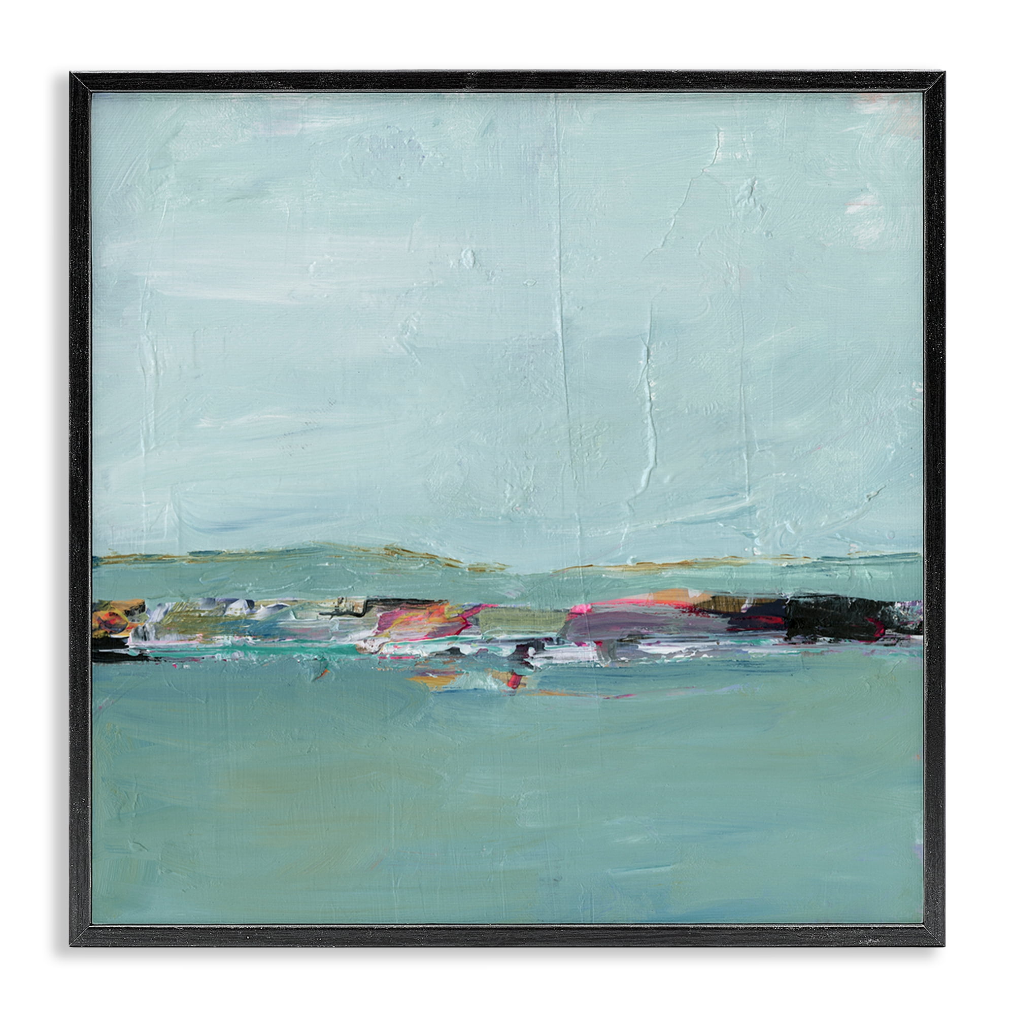 Stupell Industries Distant Ocean View Landscape & Nature Painting Black Framed Art Print Wall Art, 17 x 17