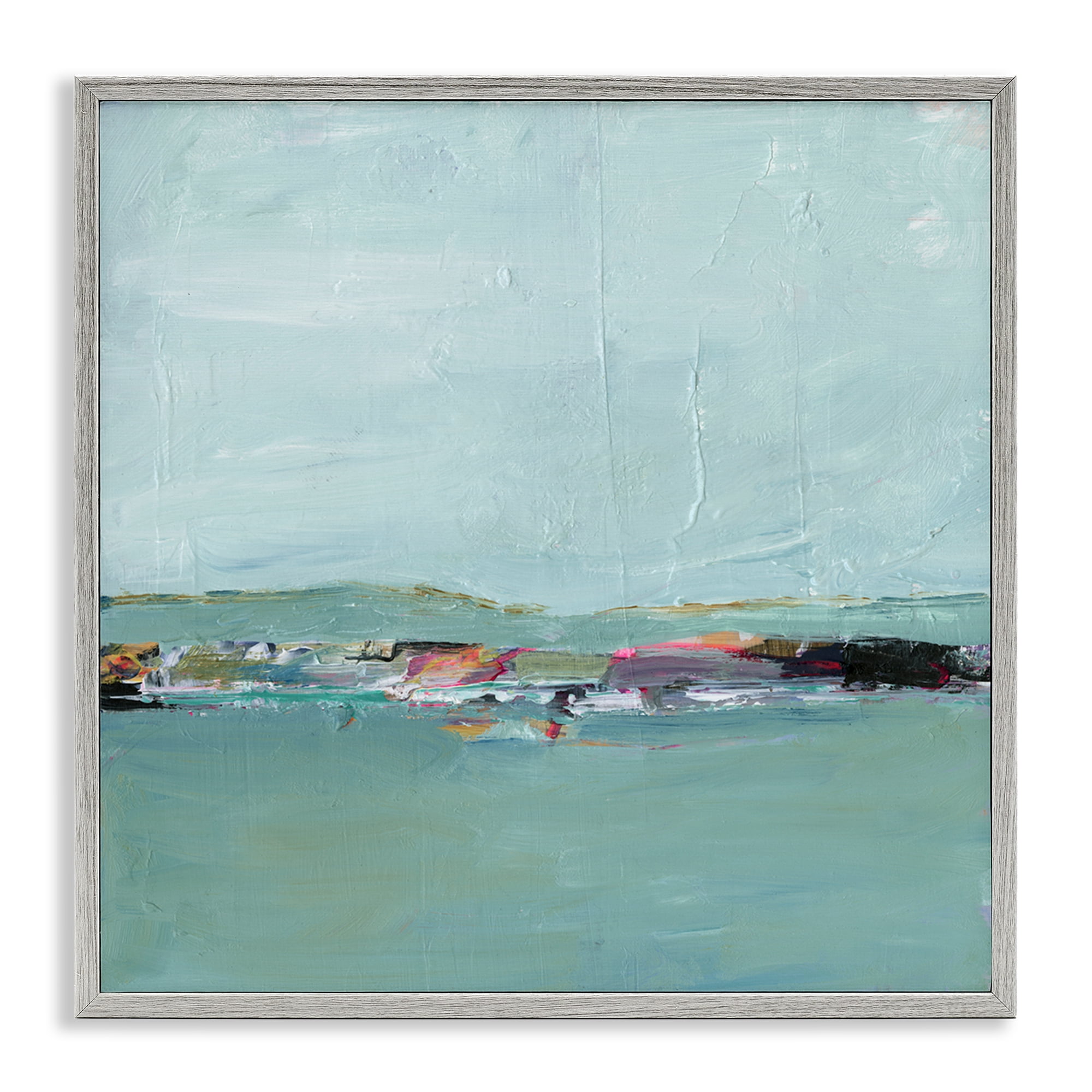 Stupell Industries Distant Ocean View Landscape & Nature Painting Gray Framed Art Print Wall Art, 24 x 24