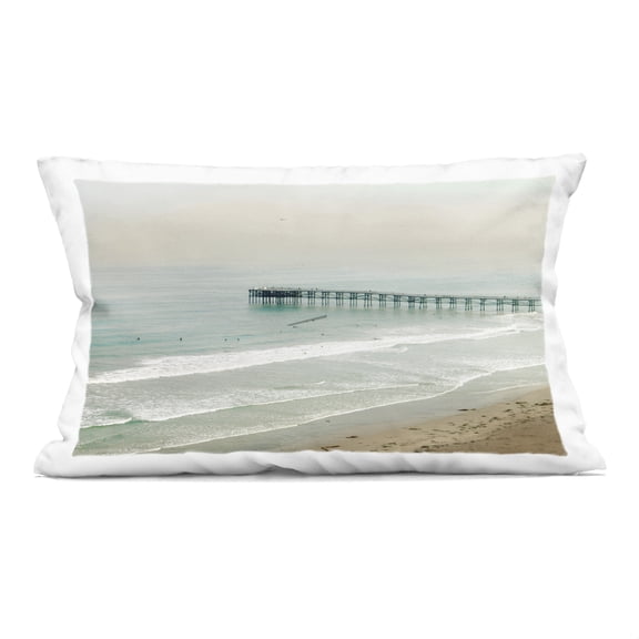 Stupell Industries Distant Pier Beach Jetty Design by Rhonda Addison Throw Pillow