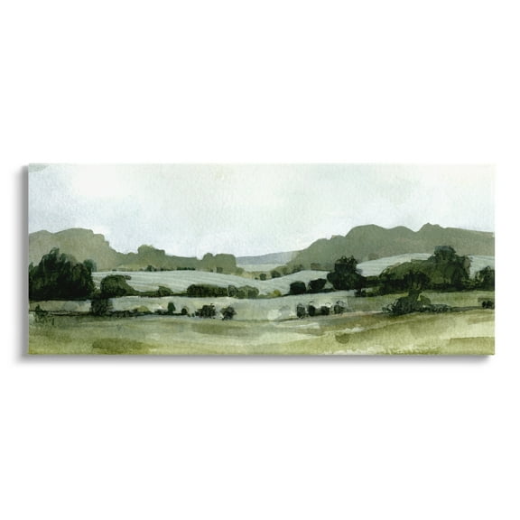 Stupell Industries Distant Rolling Hills Rural Grassland Scenic Landscape Painting Gallery Wrapped Canvas Print Wall Art, Design by Emma Caroline