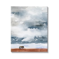 Stupell Industries Distant Rural Cottage Heavy Clouds Watercolor Painting Painting Gallery Wrapped Canvas Print Wall Art, Design by Jennifer Paxton Parker