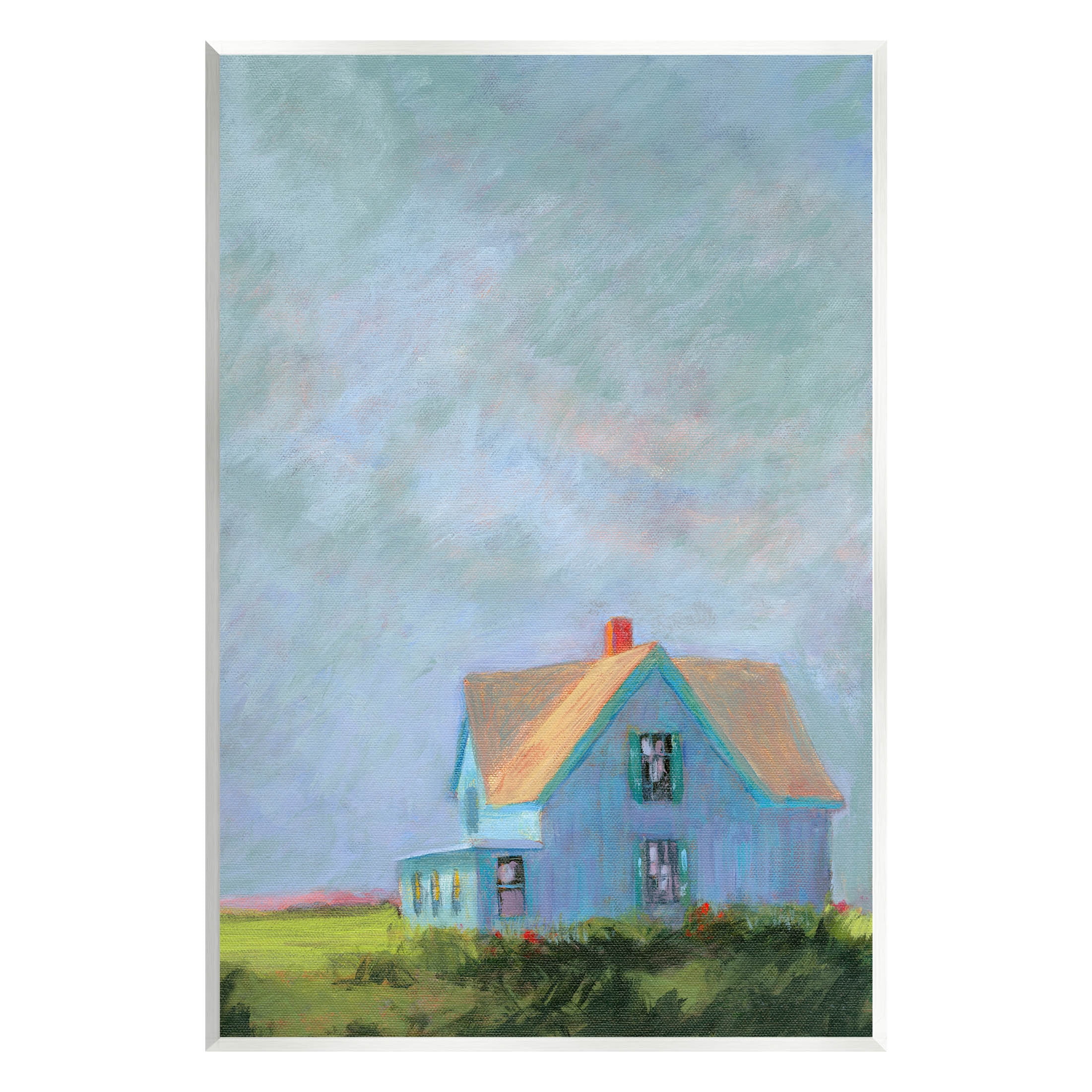 Stupell Industries Distant Rural House Dark Cloudy Sky Painting Unframed Art Print Wall Art, Design by Sweetwater