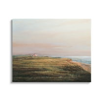 Stupell Industries Distant Seaside Cottage Rural Beach Ocean View Painting Gallery Wrapped Canvas Print Wall Art, Design by Tom Mielko