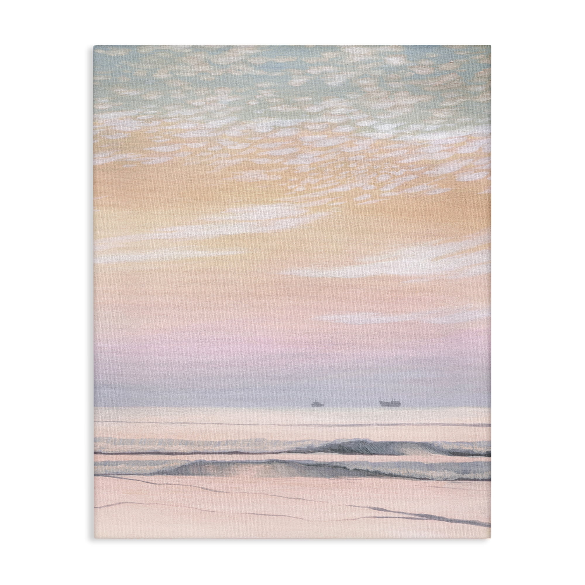 Stupell Industries Distant Ship at Sunrise Nautical & Beach Painting Wrapped Canvas Art Print Wall Art, 16 x 20