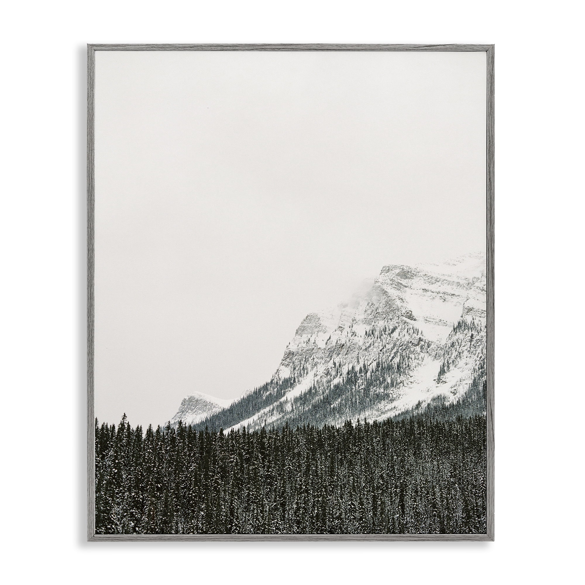 Stupell Industries Distant Snowy Peaks Landscape Photography Gray Framed Art Print Wall Art, 16 x 20