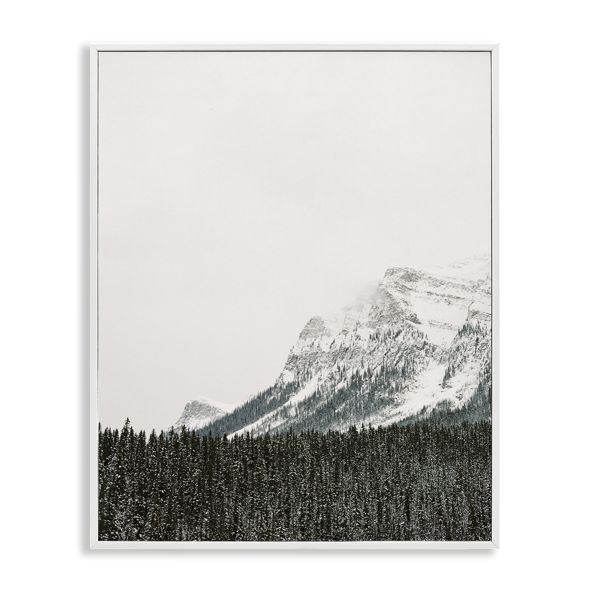 Stupell Industries Distant Snowy Peaks Landscape Photography White Framed Art Print Wall Art, 16 x 20
