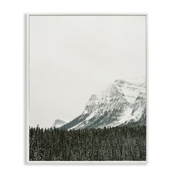 Stupell Industries Distant Snowy Peaks Landscape Photography White Framed Art Print Wall Art, 24 x 30