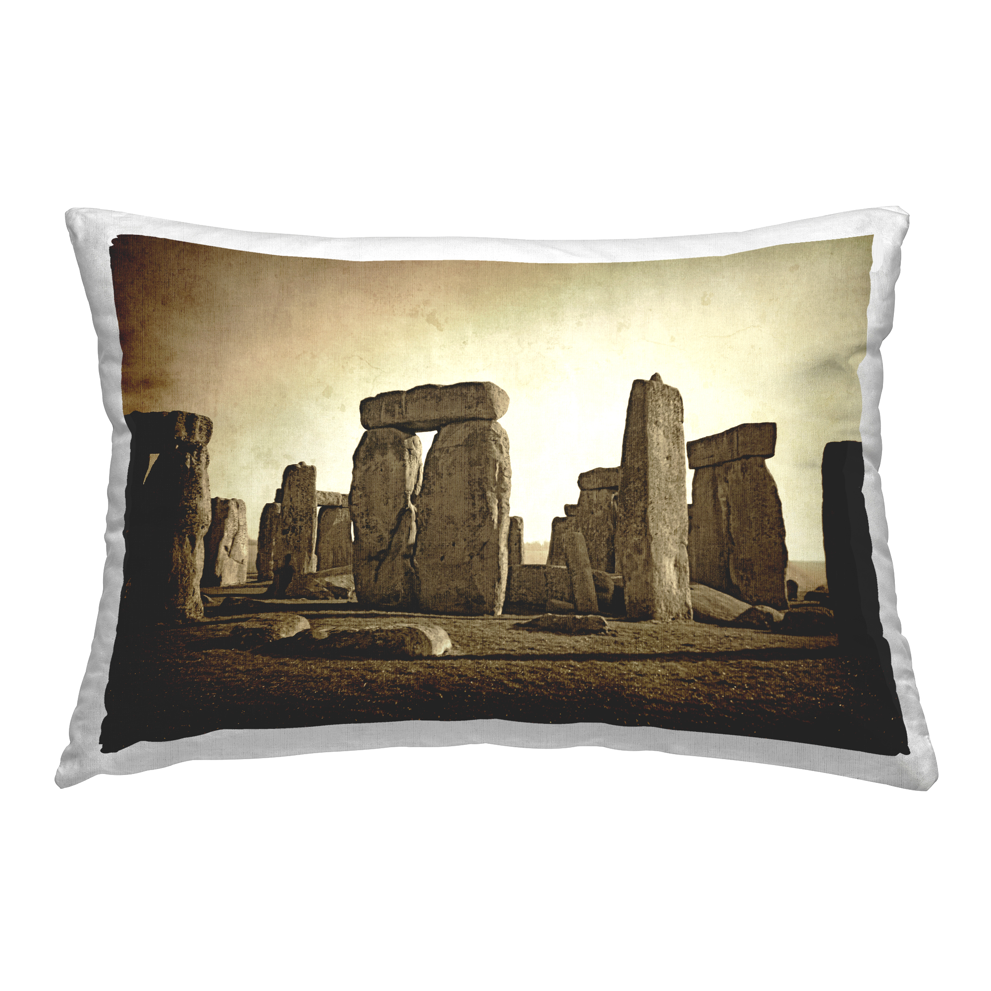 Stupell Industries Distant Stonehenge Sepia Decorative Printed Throw Pillow Design by Graffi*tee Studios.