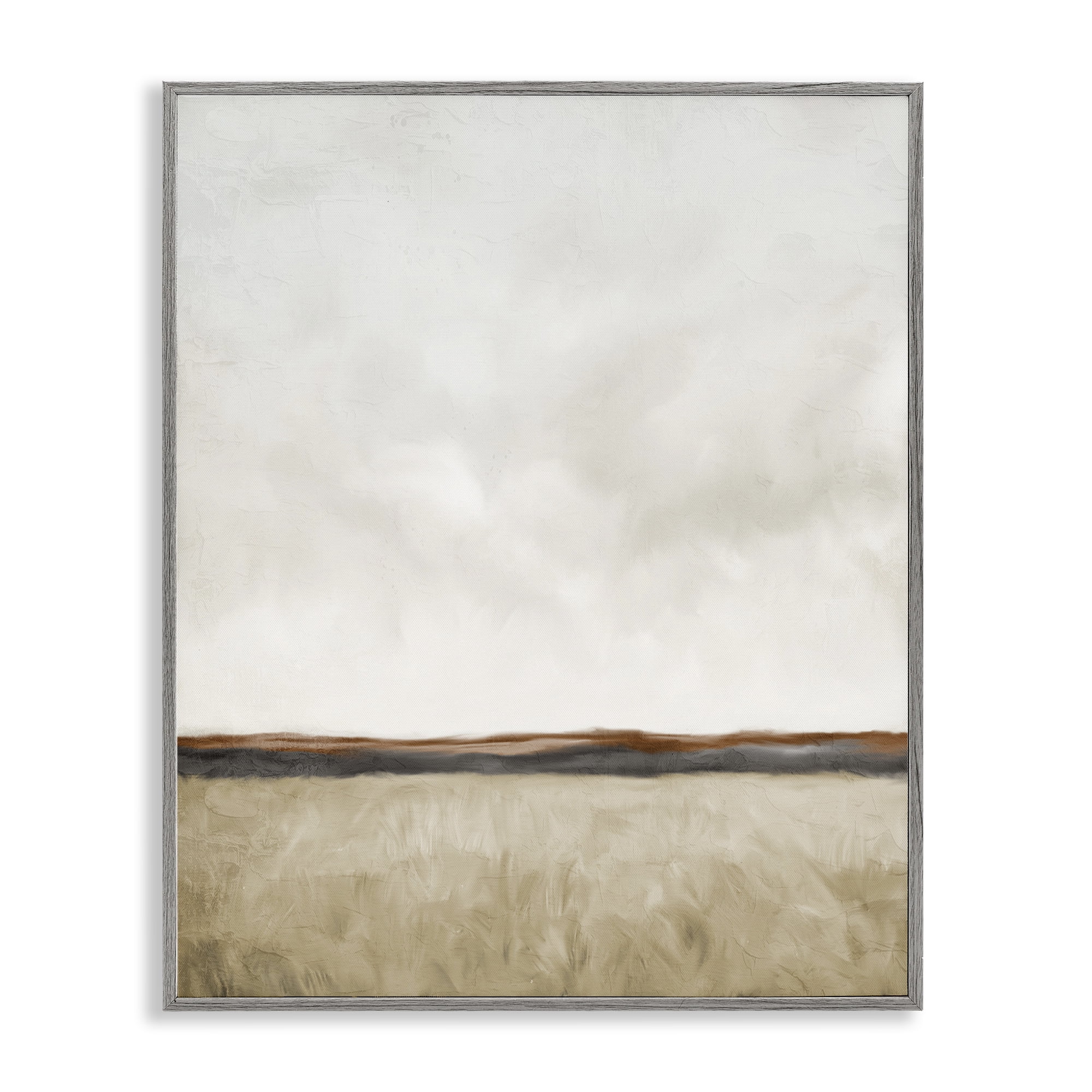 Stupell Industries Distant View in Neutrals Gray Framed Giclee Art, design by Kim Allen