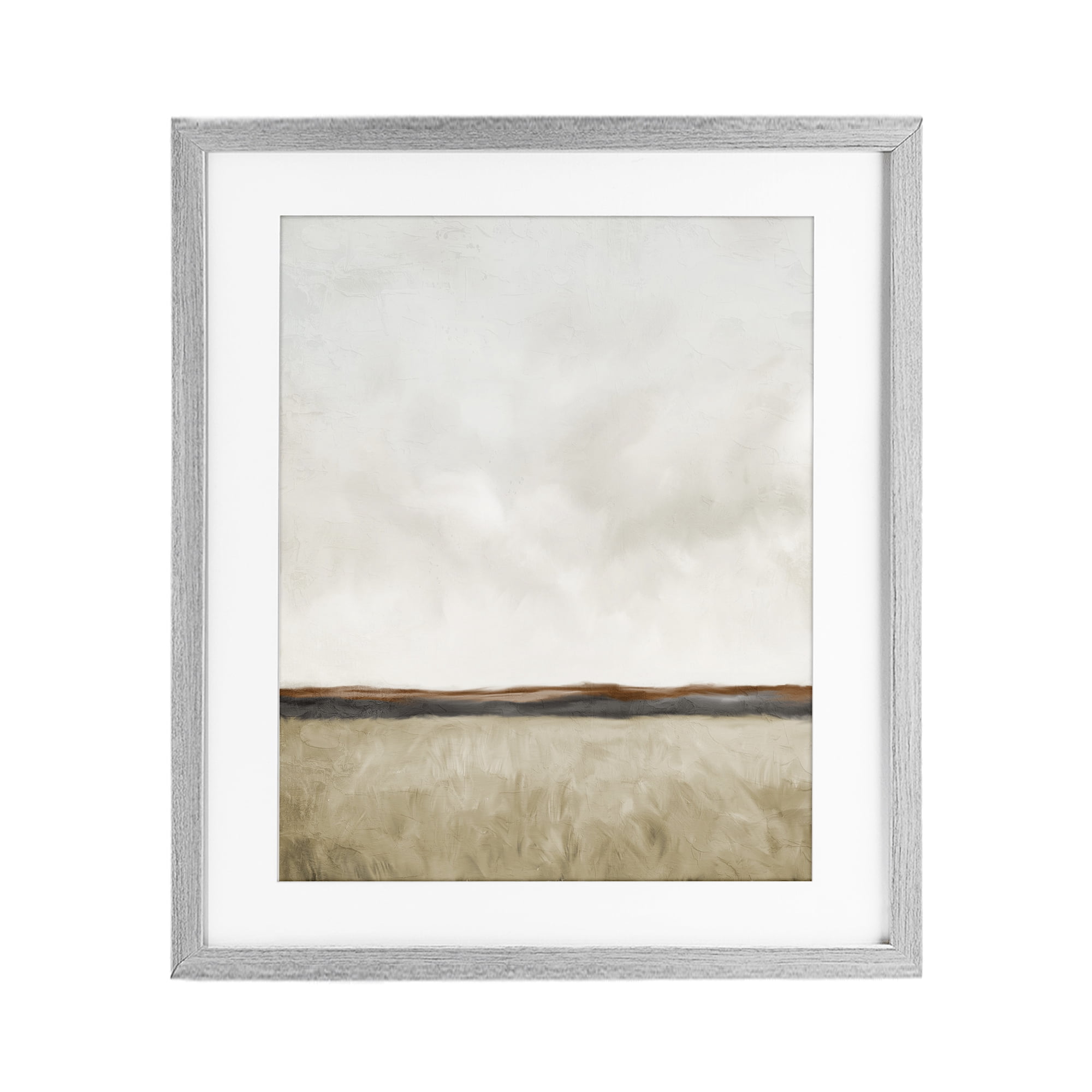 Stupell Industries Distant View in Neutrals Gray Framed Print Under Glass, design by Kim Allen