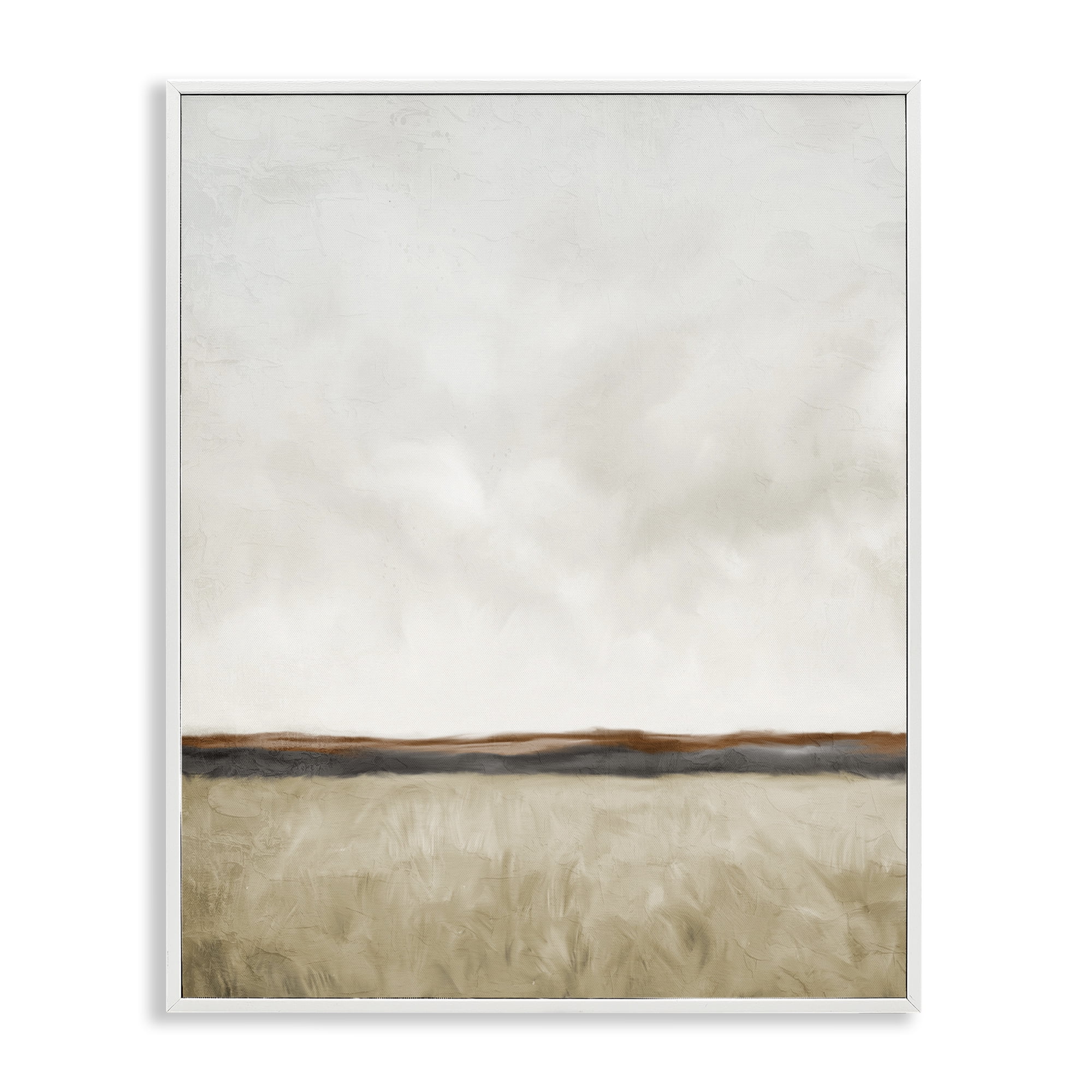 Stupell Industries Distant View in Neutrals White Framed Giclee Art, design by Kim Allen