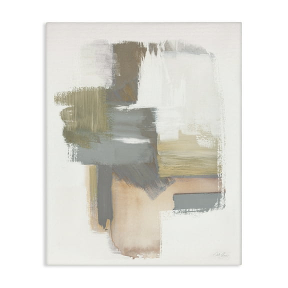 Stupell Industries Distorted Paint Strokes Abstract Painting Gallery Wrapped Canvas Art Print Wall Art, 16 x 20