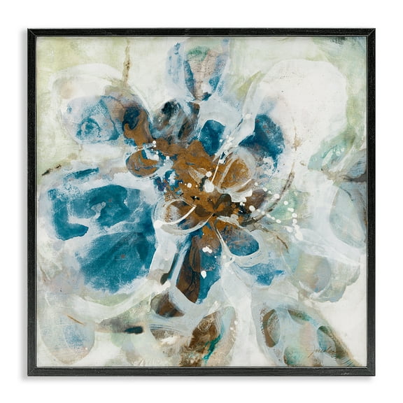 Stupell Industries Distorted Splatter Abstraction Abstract Painting Black Framed Art Print Wall Art, 12 x 12