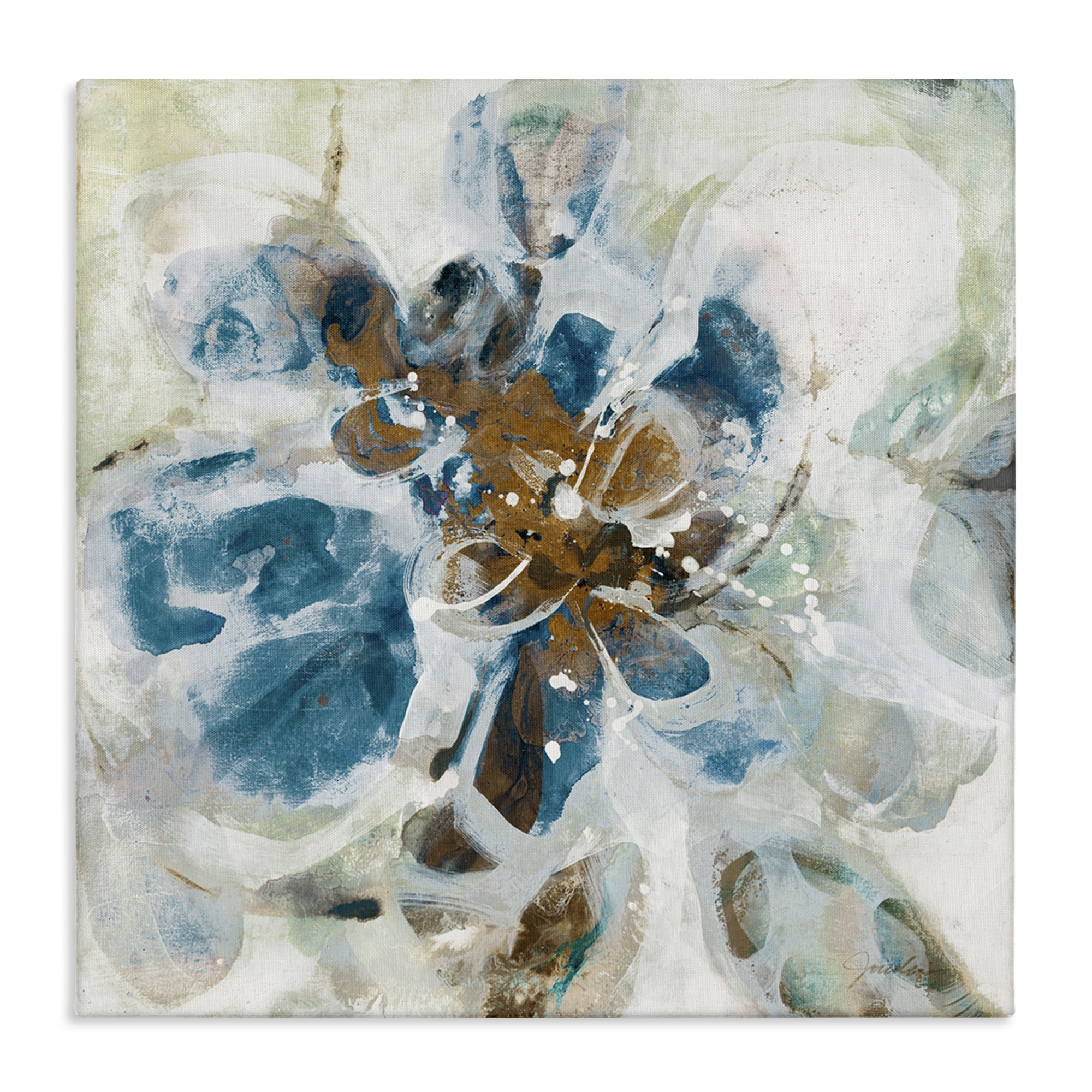 Stupell Industries Distorted Splatter Abstraction Abstract Painting Gallery Wrapped Canvas Art Print Wall Art, 24 x 24