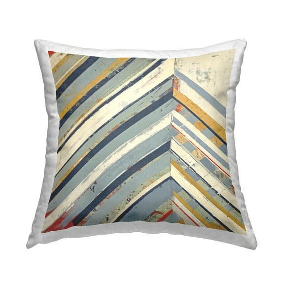 Stupell Industries Distressed Abstract Chevron Decorative Printed Throw Pillow, 18 x 18