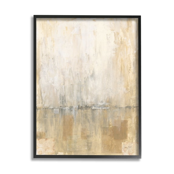 Stupell Industries Distressed Abstract P. Strokes Beige Grey Horizon Circles, 11 x 14, Design by Courtney Prahl