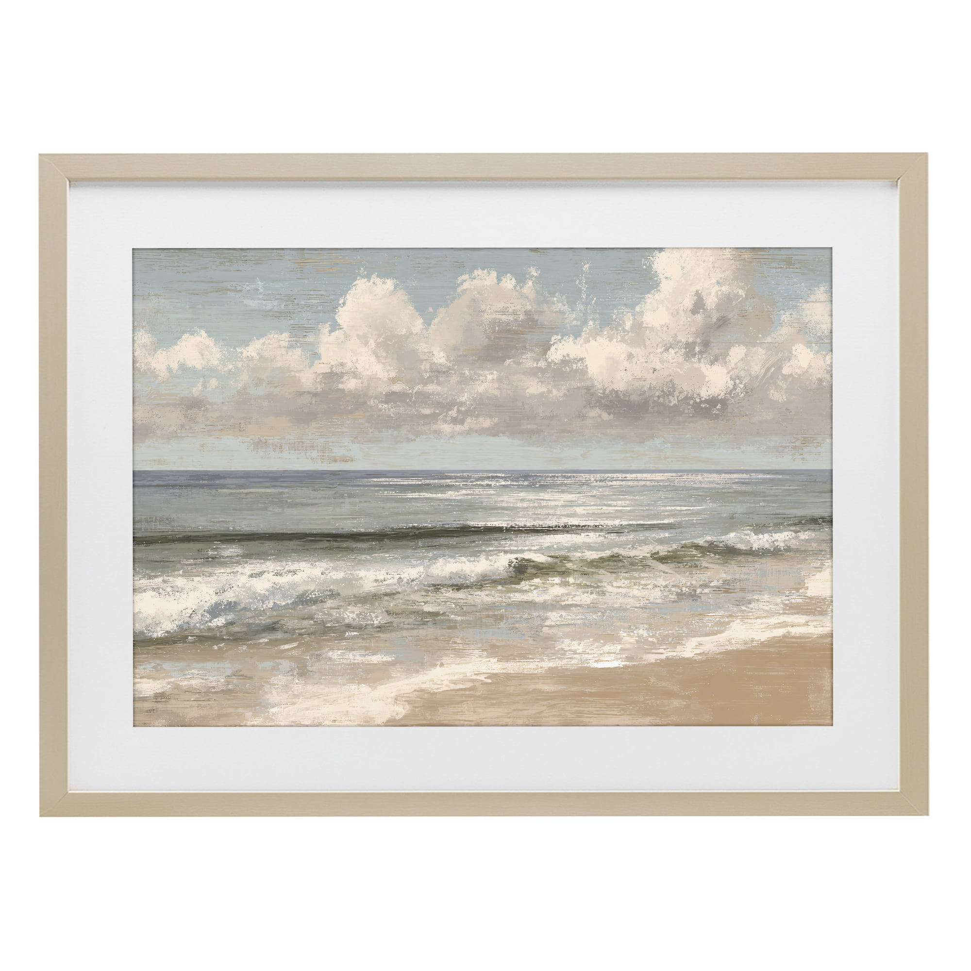 Stupell Industries Distressed Beach Horizon Birch Framed Print Under Glass, design by Jacky Ngan