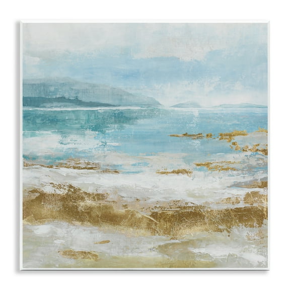 Stupell Industries Distressed Beach Landscape Coastal Painting Unframed Art Print Wall Art, 12 x 12