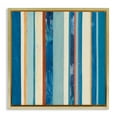 Stupell Industries Distressed Blue Stripes Abstract Painting Gold