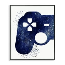 Stupell Industries Distressed Controller Outline Entertainment Painting Black Framed Art Print Wall Art, 11 x 14