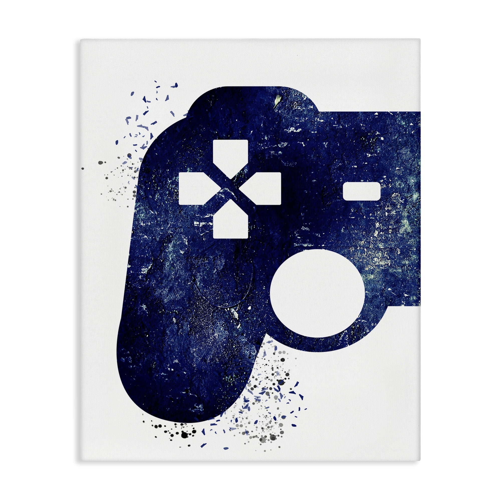 Stupell Industries Distressed Controller Outline Entertainment Painting Wrapped Canvas Art Print Wall Art, 24 x 30