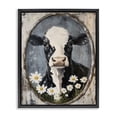 thumbnail image 1 of Stupell Industries Distressed Cow Portrait Black Framed Floater Canvas Wall Art design by Petal Prints Design, 31 x 25, 1 of 9