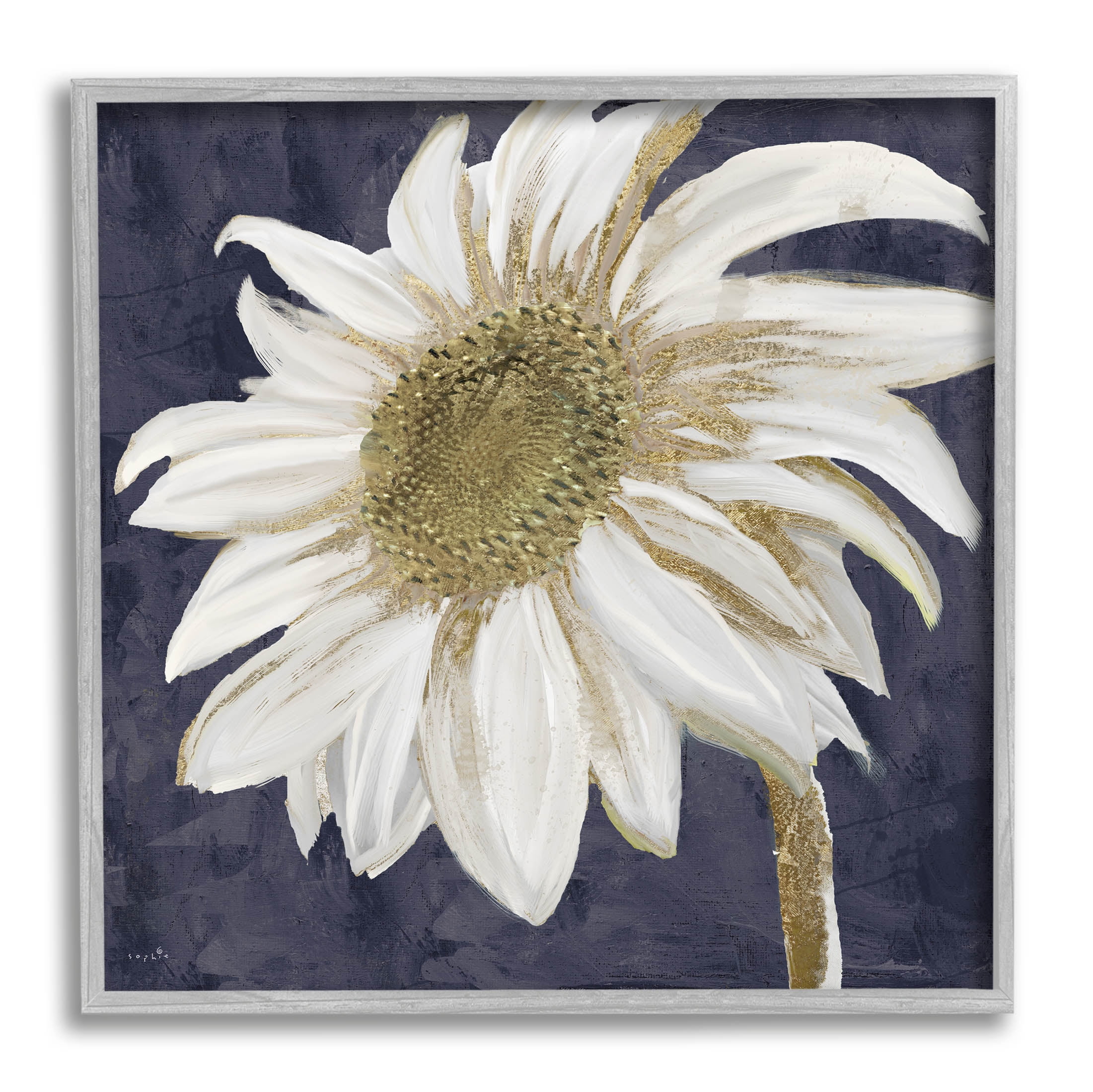 Stupell Industries Distressed Daisy Petals Graphic Art Gray Framed Art Print Wall Art, Design by Sophie 6