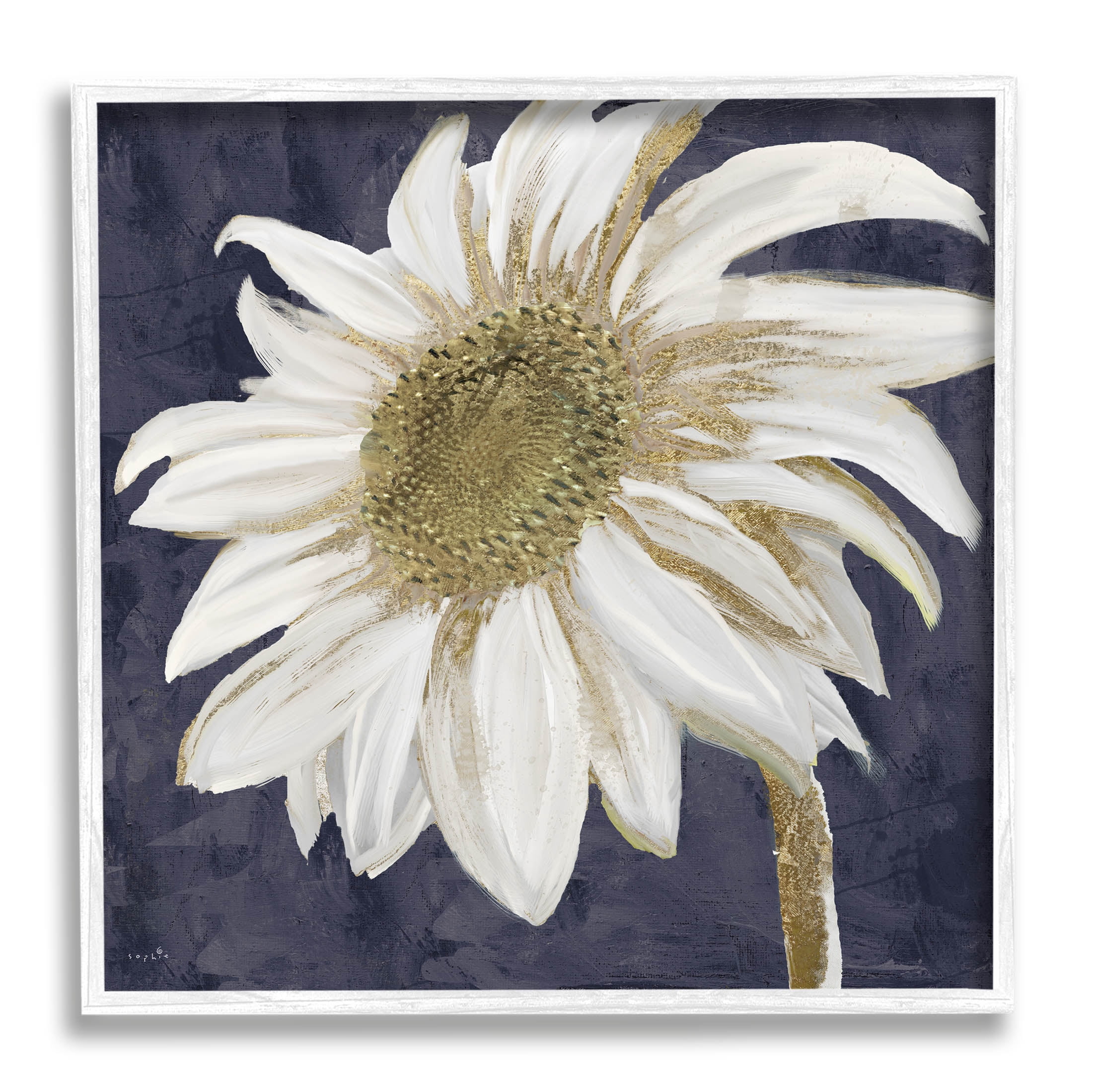 Stupell Industries Distressed Daisy Petals Graphic Art White Framed Art Print Wall Art, Design by Sophie 6
