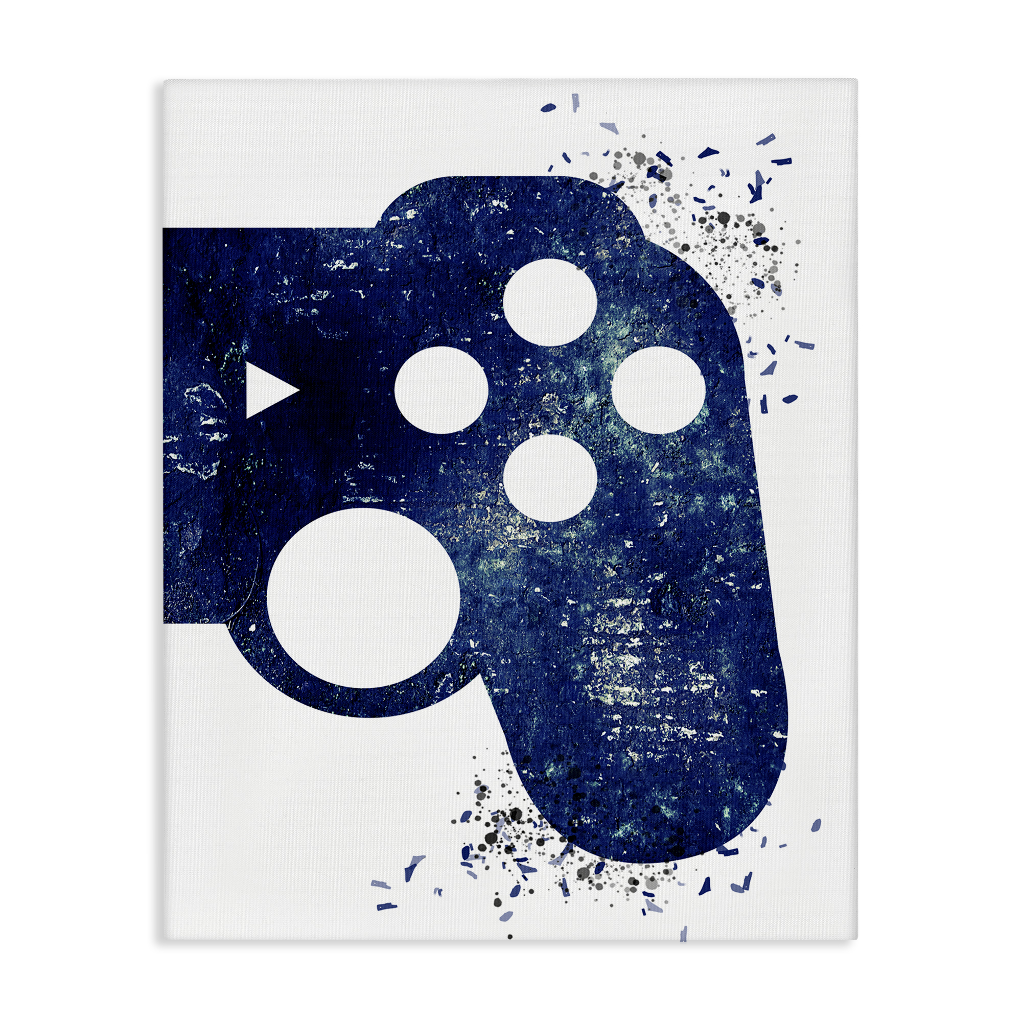 Stupell Industries Distressed Detail Gamer Entertainment Painting Wrapped Canvas Art Print Wall Art, 16 x 20