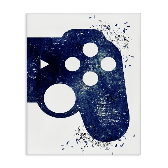 Stupell Industries Distressed Detail Gamer Entertainment Painting Wrapped Canvas Art Print Wall Art, 16 x 20
