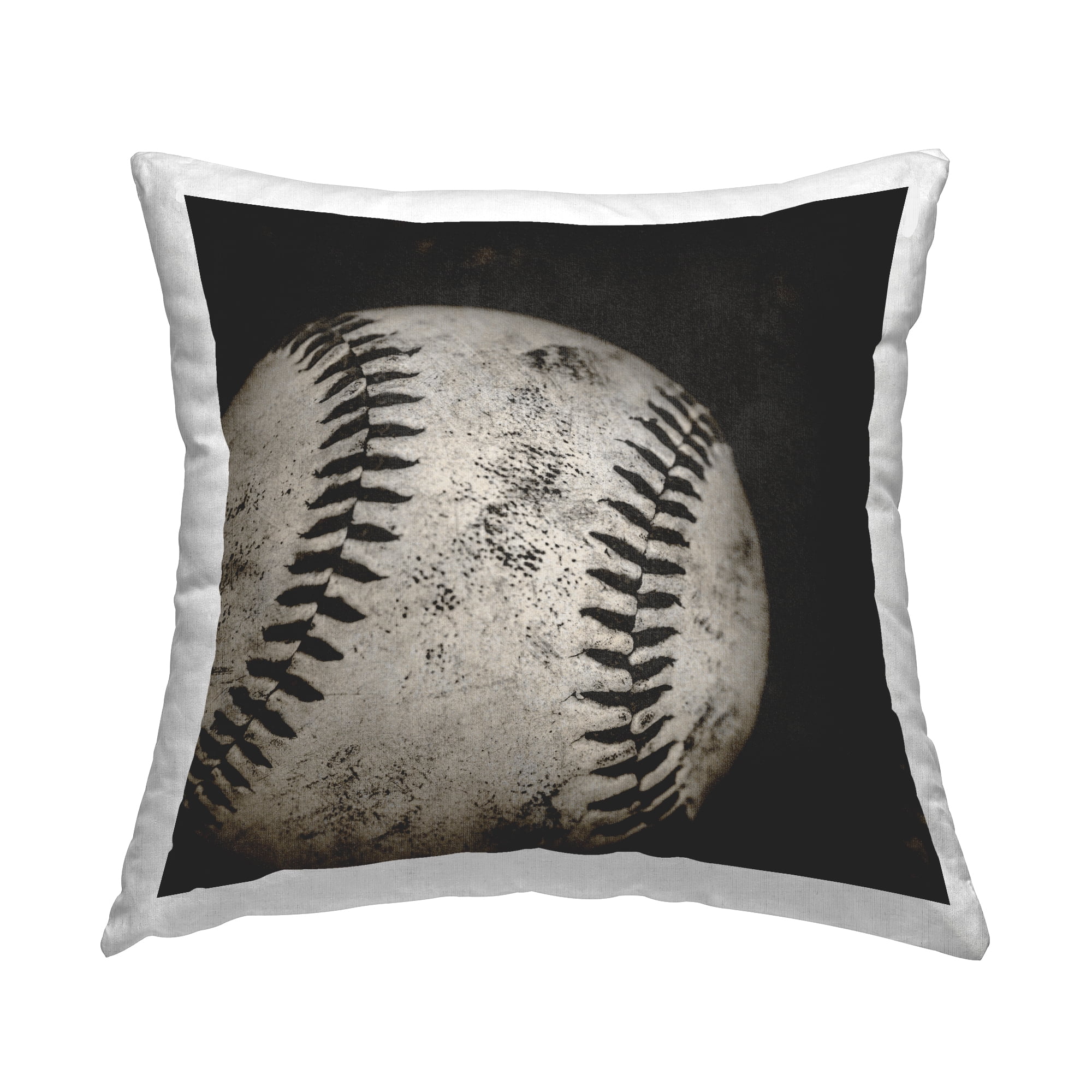 Stupell Industries Distressed Detailed Baseball Decorative Printed Throw Pillow, 18 x 18