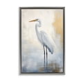 thumbnail image 1 of Stupell Industries Coastal Distressed Egret with Misty Reflection Gray Floating Frame Canvas Art, 21 x 31, by Petals Prints Design, 1 of 8