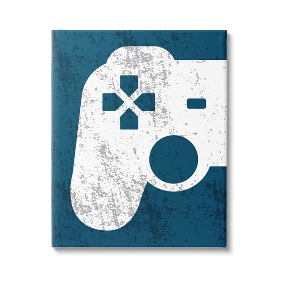 Stupell Industries Distressed Game Controller Shape Graphic Art Gallery Wrapped Canvas Print Wall Art, Design by Kim Allen