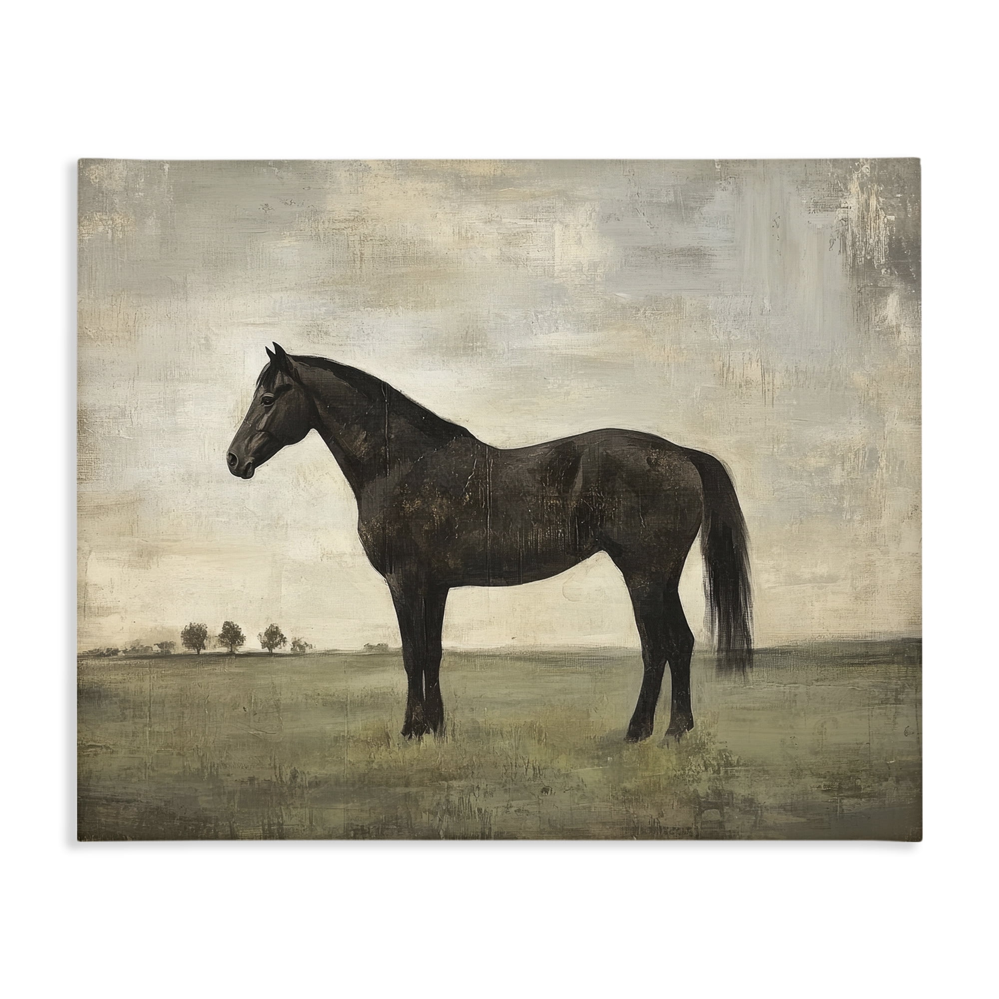 Stupell Industries Distressed Horse Portrait Canvas Wall Art, design by Petal Prints Design
