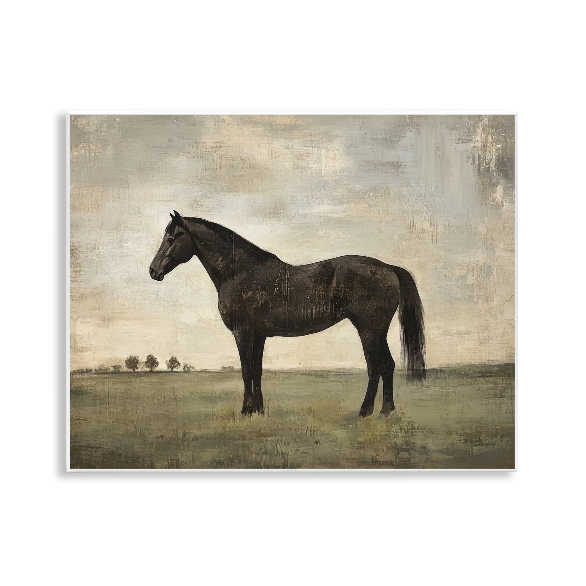 Stupell Industries Distressed Horse Portrait Wall Plaque Art, design by Petal Prints Design