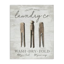 Stupell Industries Distressed Laundry Co Typography Painting Gallery Wrapped Canvas Art Print Wall Art, 16 x 20