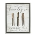 thumbnail image 1 of Stupell Industries Farmhouse Distressed Laundry Co Gray Floating Frame Canvas Art, 25 x 31, by Lettered and Lined, 1 of 8