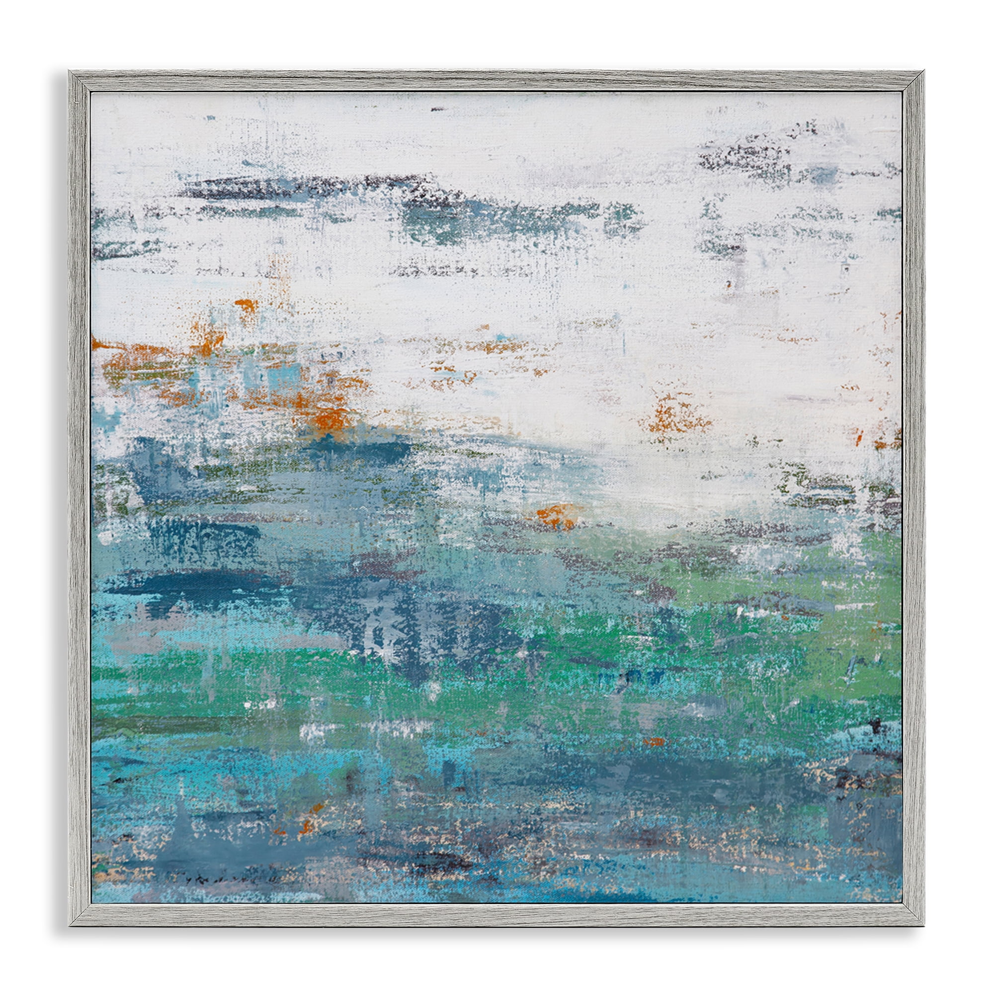Stupell Industries Distressed Paint Gradient Abstract Painting Gray Framed Art Print Wall Art, 17 x 17