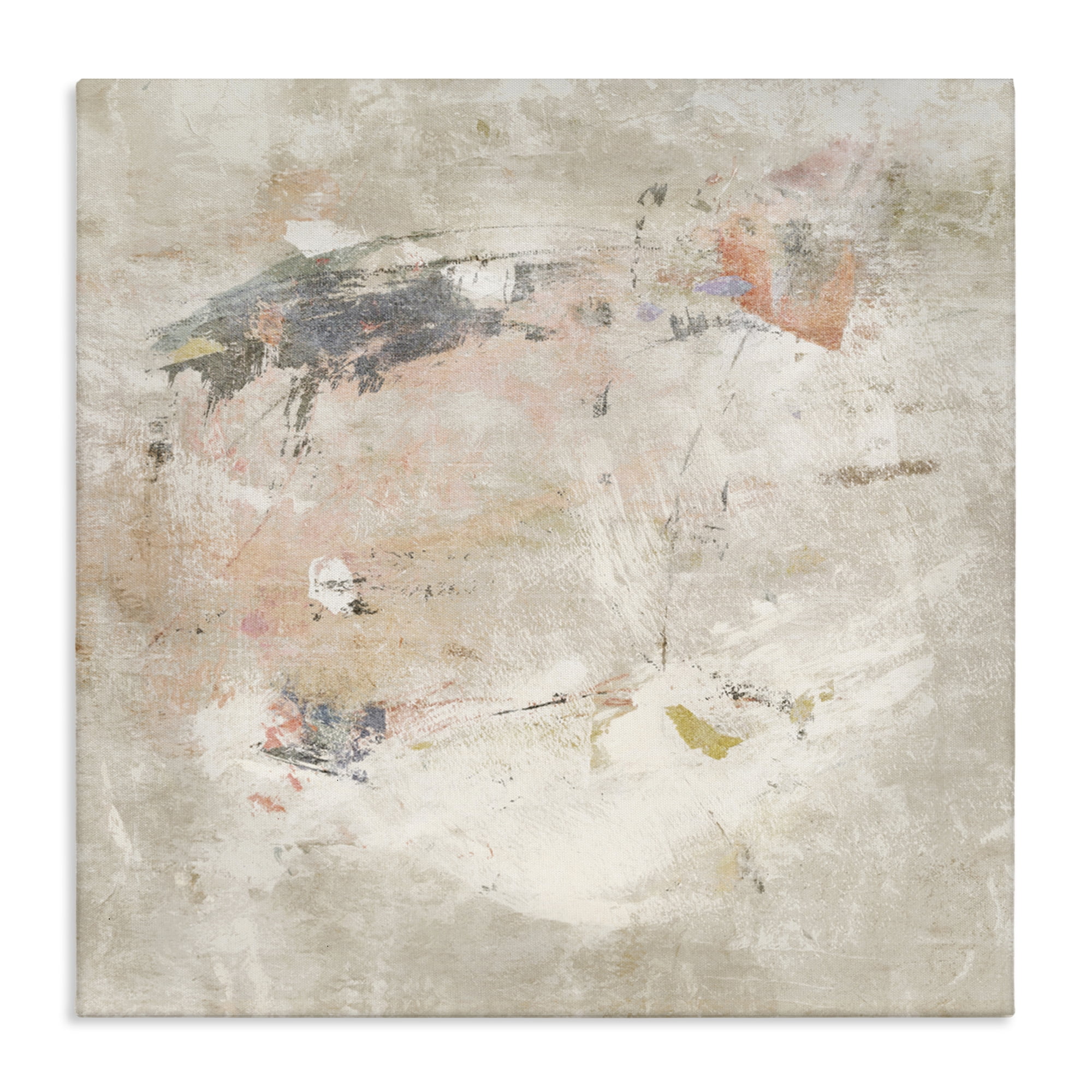 Stupell Industries Distressed Pale Neutrals Abstract Painting Wrapped Canvas Art Print Wall Art, 24 x 24