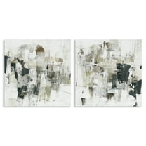 Stupell Industries Distressed Pale Paint Abstract Painting Wrapped Canvas Art Print Wall Art, 17 x 17, Set of 2
