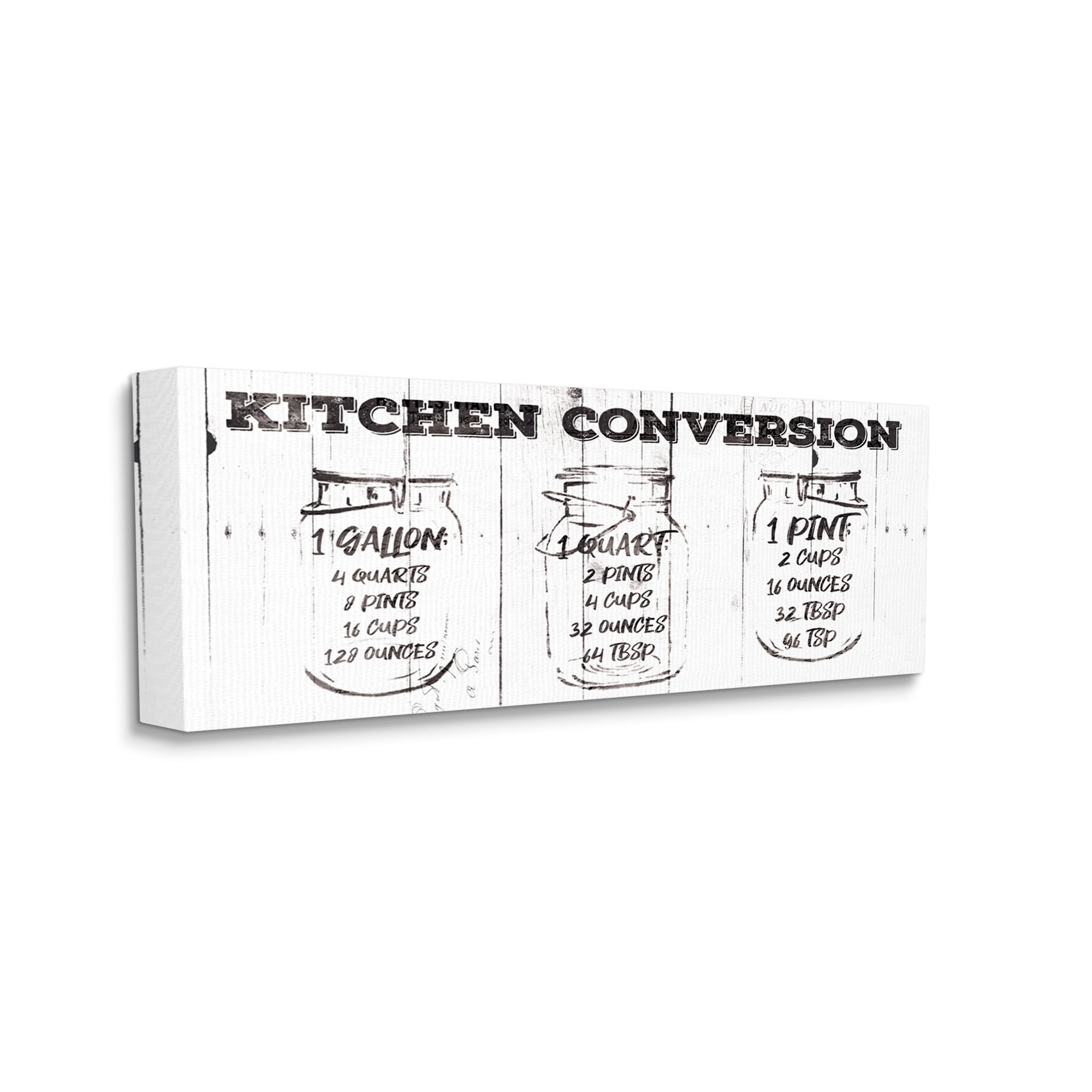 Stupell Industries Distressed Rustic Kitchen Conversion Chart Vintage Pickle Jars, 20 x 48, Designed by Jace Grey