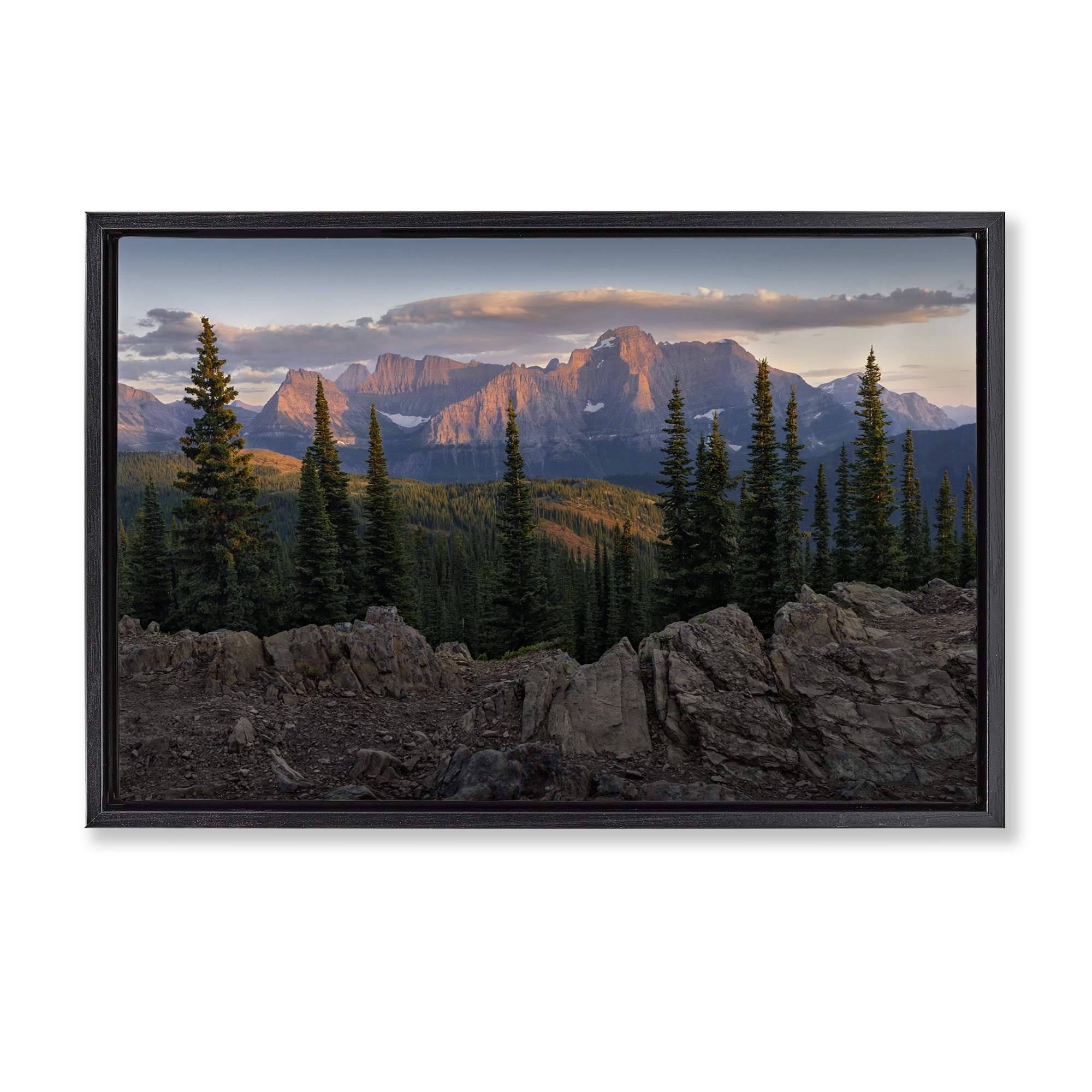 Stupell Industries Diurnal Mountain Scenery Landscape Photography Black Floater Framed Art Print Wall Art, 31 x 21
