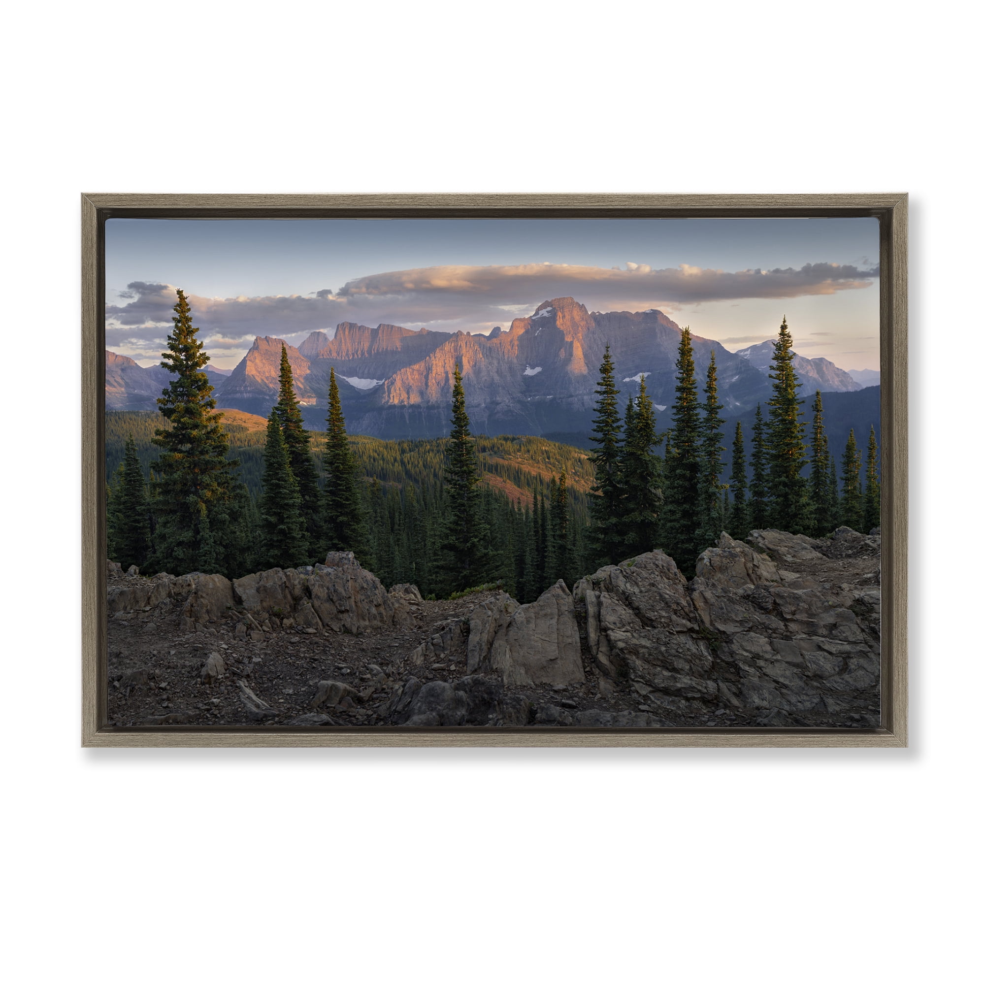 Stupell Industries Diurnal Mountain Scenery Landscape Photography Brown Floater Framed Art Print Wall Art, 25 x 17