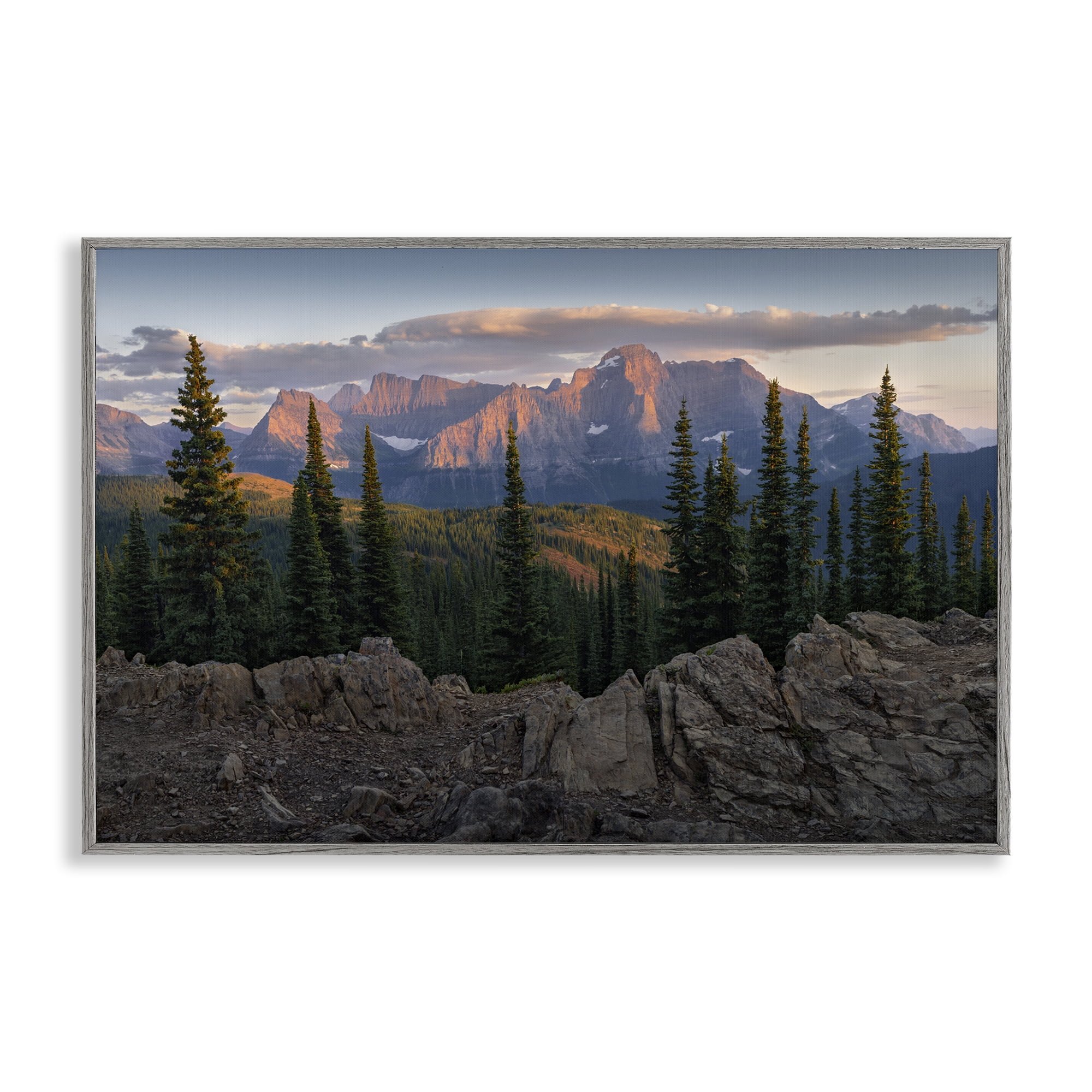 Stupell Industries Diurnal Mountain Scenery Landscape Photography Gray Framed Art Print Wall Art, 24 x 16